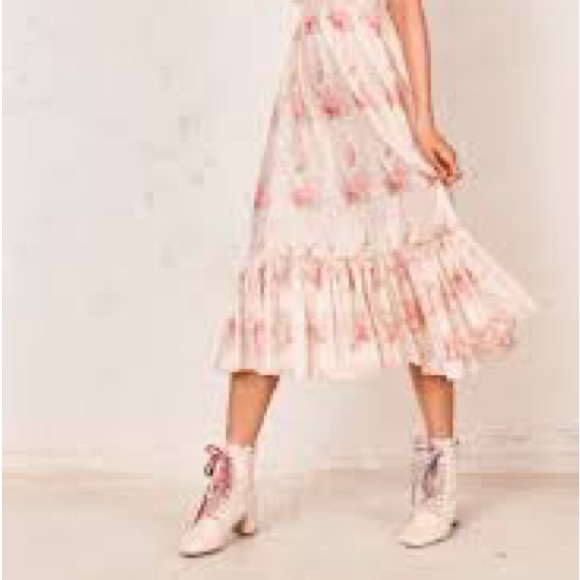 LoveShackFancy Terrence Floral Midi Dress in Dolce - Picture 4 of 10